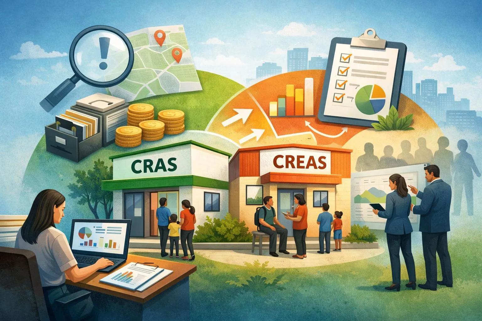 Ilustração do artigo: Guia Completo do SUAS para Gestores Municipais: estrutura, CRAS/CREAS, cofinanciamento e planejamento